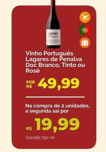 Oba Hortifruti Vinho português lagares de penalva doc branco tinto ou rosé oferta