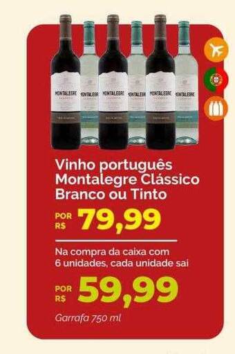 Oba Hortifruti Vinho português montalegre clássico branco ou tinto oferta