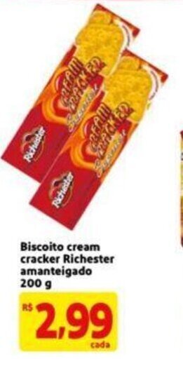 Biscoito Cream Cracker Richester Amanteigado 200g