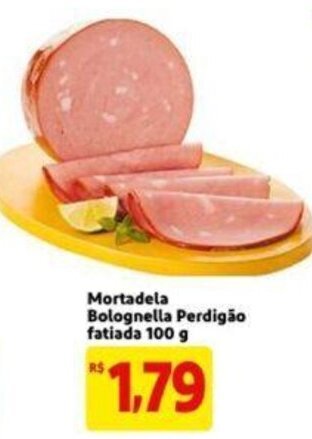 Extra Supermercado Mortadela Bolognella Perdigão fatiada 100g oferta