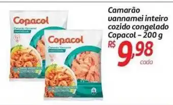 Comper Camarão vannamei inteiro cozido congelado copacol oferta