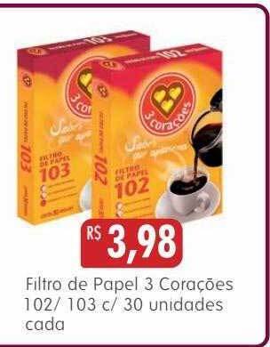 Epa Filtro de papel 3 corações 102 103 oferta
