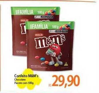 Confeito m&m's chocolate pacote
