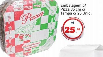 Embalagem p/ pizza 35 cm c/ tampa c/ 25 unid.