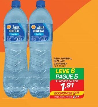 GBarbosa Água mineral sem gás gbarbosa pet 1,5 litro oferta
