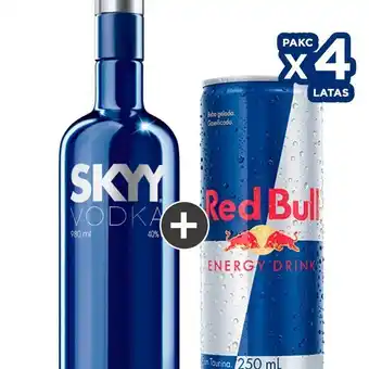 Pão de Açúcar Kit com - 1 vodka skyy americana 980ml + 4 red bull energy drink 250ml oferta