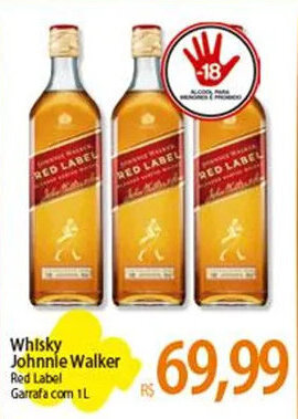 Atacadão Whisky Johnnie Walker Red Label 1L oferta