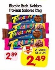 Cercadão Biscoito Rech. Nabisco Trakinas sabores 126g oferta