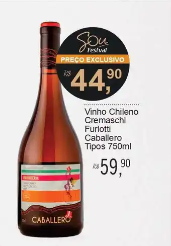 Festval Vinho chileno creamschi furlotti caballero tipos oferta