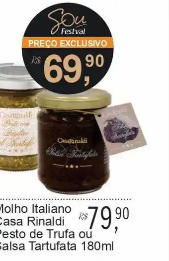 Molho italiano casa rinaldi pesto de trufa ou salsa tartufata