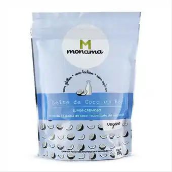 Zona Sul Leite de coco em pó vegano monama zip lock 180g oferta