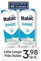 Supermercados Tauste Leite longa vida italac oferta
