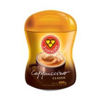 Supermercados Pague Menos Cappuccino 3 corações 400g oferta