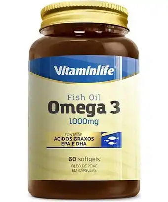 Pão de Açúcar Óleo de peixe 1000mg ômega 3 vitaminlife 60 cápsulas oferta