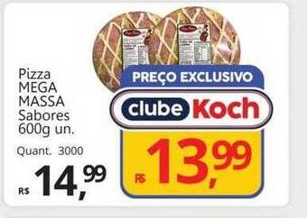 Supermercados Koch Pizza mega massa sabores oferta