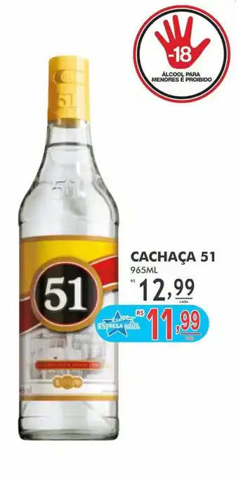 Supermercado Estrela Azul Cachaça 51 oferta