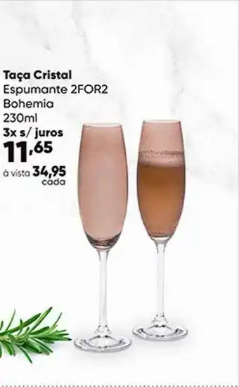 Zaffari Taça cristal espumante 2for2 bohemia 230ml oferta