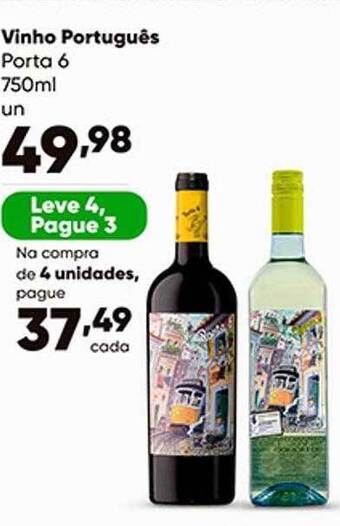 Zaffari Vinho português porta 6 leve 4 pague 3 oferta