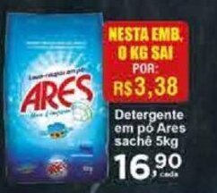 Rossi Supermercado Detergente em pó Ares Sachê 5kg oferta