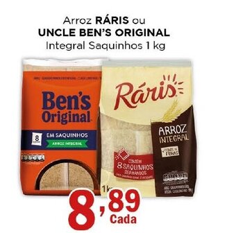 Supermercados Mundial Arroz Ráris ou Uncle Ben's Original 1kg oferta