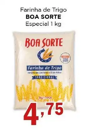 Supermercados Mundial Farinha de Trigo Boa Sorte 1kg oferta