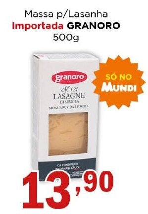 Massa p/ Lasanha Importada Granoro 500g