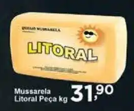 Rossi Supermercado Mussarela Litoral Peça 1kg oferta