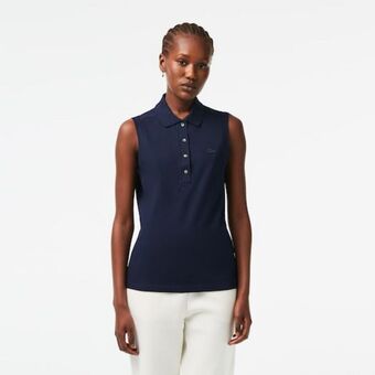Lacoste Polo feminina lacoste sem mangas em piqué de algodão oferta
