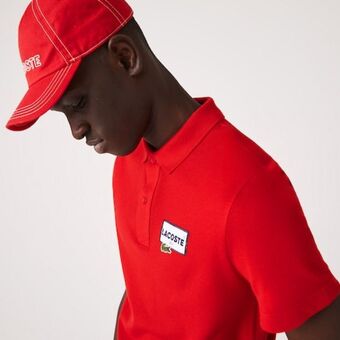 Lacoste Polo masculina heritage lacoste regular fit em piqué de algodão com emblema oferta