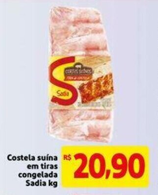 Extra Supermercado Costela suina em tiras congelada Sadia 1kg oferta