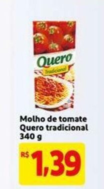 Extra Supermercado Molho de Tomate Quero tradicional 340g oferta