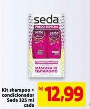 Extra Supermercado Kit Shampoo + Condicionador Seda 325ml cada oferta