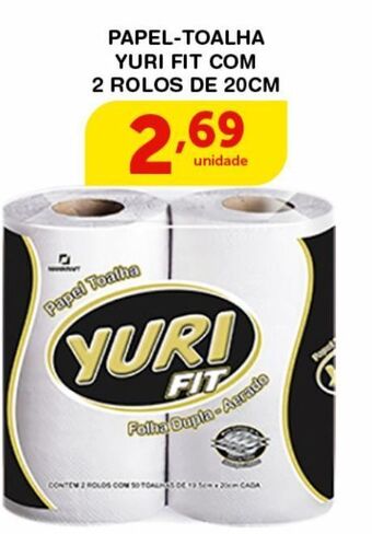 Papel-toalha yuri fit com 2 rolos de 20cm