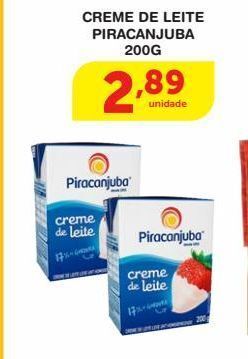 Roldão Creme de leite piracanjuba 200g oferta