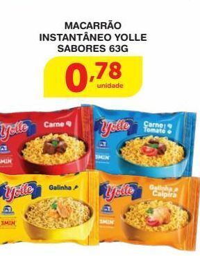 Roldão Macarrão instantâneo yolle sabores 63g oferta