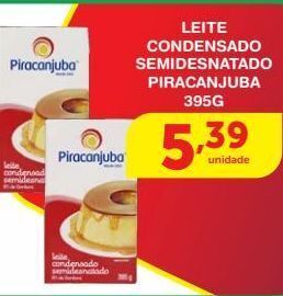 Roldão Leite condensado semidesnatado piracanjuba 395g oferta