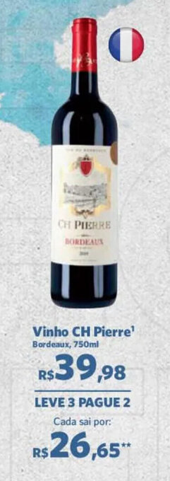 Sam's Club Vinho CH Pierre 750ml oferta