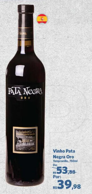 Vinho Pata Negra Oro 750ml