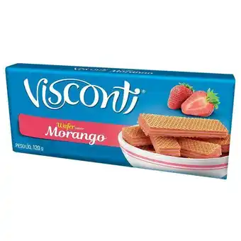 Biscoito wafer visconti morango 120g