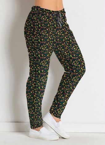 Posthaus Moda pop - calça confortavel floral mini em helanca oferta