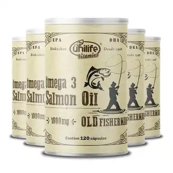 Pão de Açúcar Kit 5 ômega 3 old fisherman unilife 120 cápsulas oferta