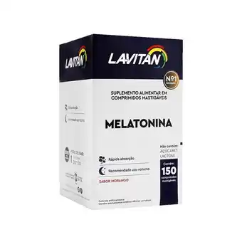 Suplemento alimentar lavitan 0,21mg melatonina morango com 150 comprimidos
