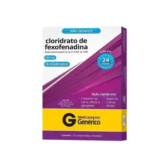 Drogaria Santa Marta Cloridrato de fexofenadina cimed 180mg com 10 comprimidos genérico oferta