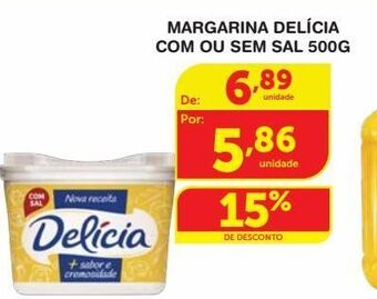 Roldão Margarina delícia com ou sem sal 500g oferta