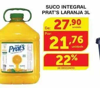 Roldão Suco integral prat’s laranja 3l oferta