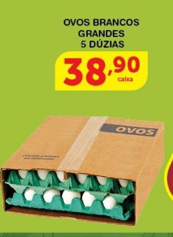 Roldão Ovos brancos grandes 5 dúzias oferta
