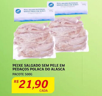 Assaí Atacadista Peixe Salgado sem Pele em pedaços Polaca Do Alasca 500g oferta
