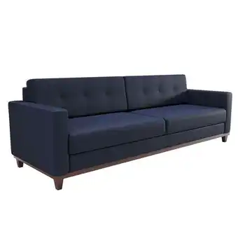 Sofá 3 lugares living linho cotton azul marinho 210 cm