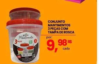 Mercadão Atacadista Conjunto mantimentos 3 peças com tampa de rosca oferta