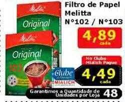 Mialich Supermercados Filtro de papel melitta n°102 n°103 oferta